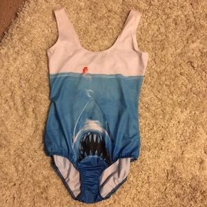 Mermaid and shark one piece bathing suite