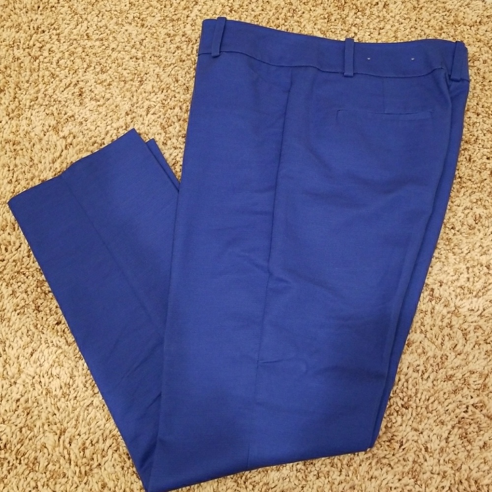 Ann Taylor blue mid-rise hiper pants