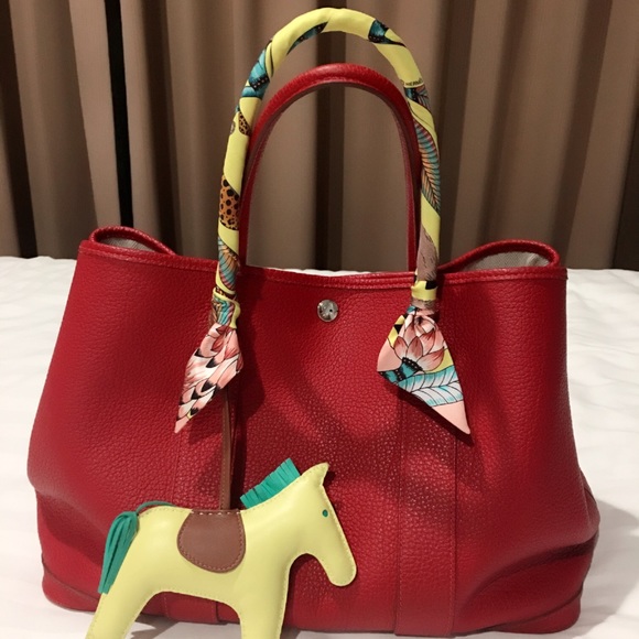 Hermes, Bags, Authentic Herms Garden Party Size 36 In Red