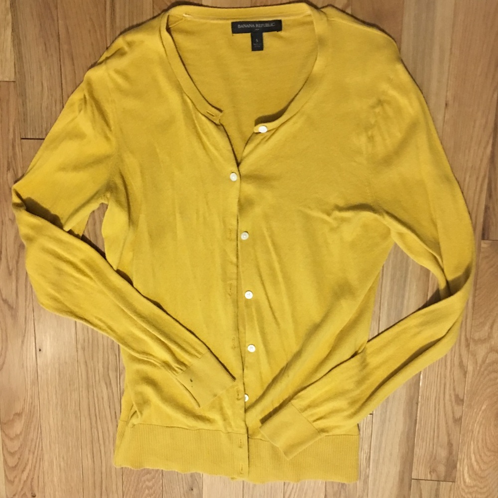 Banana Republic mustard cardigan