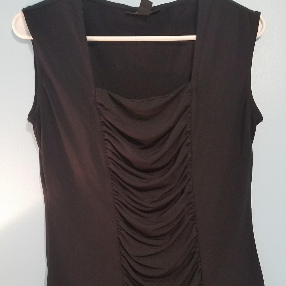 Style & Co Scalloped Black Shirt