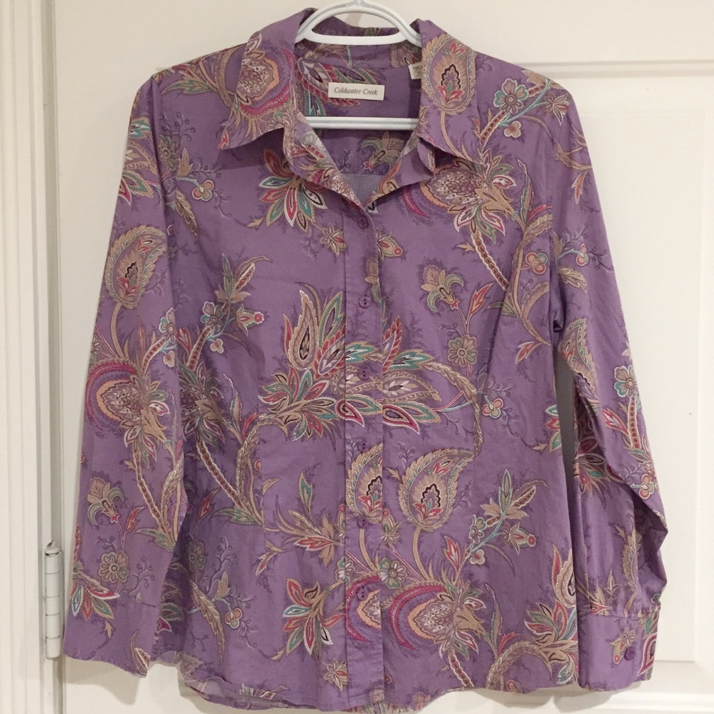Coldwater Creek Women Shirt Purple Size PL (14-16)