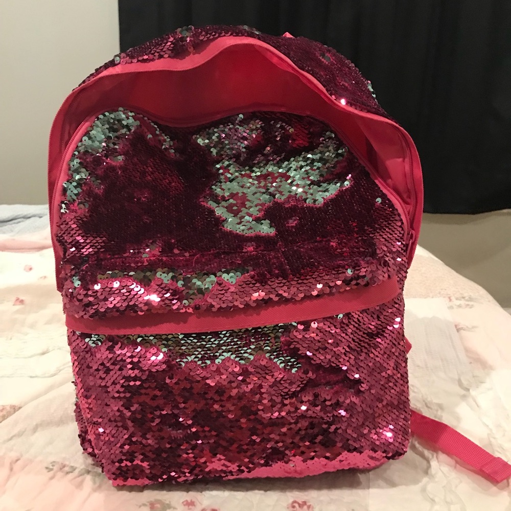 Pink sparkle color changing backpack