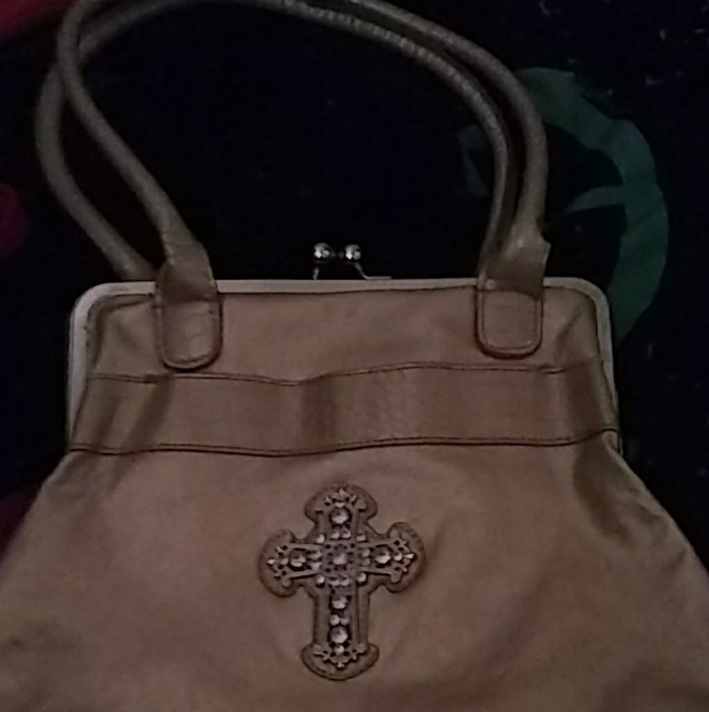 Gold cross purse