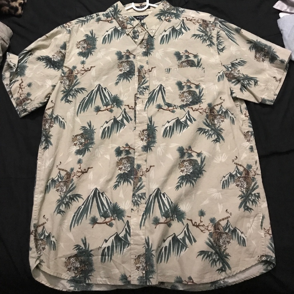 Tiger all over button down