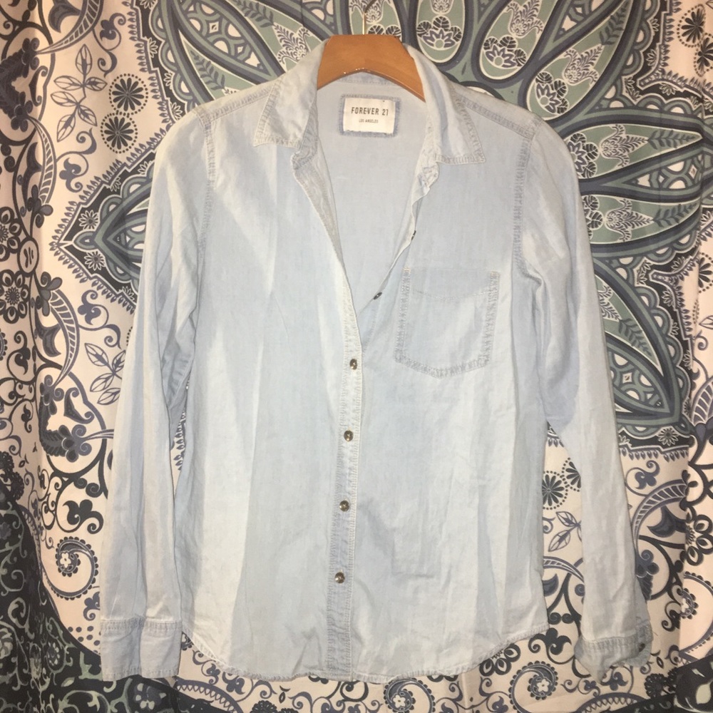 Forever 21, long sleeve denim button up