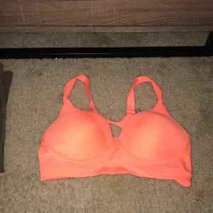Neon orange sports bra