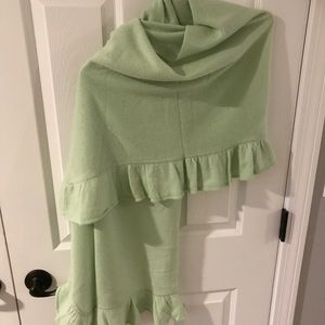 Cashmere Shawl by Precious Fabrics Mint/gray/tan