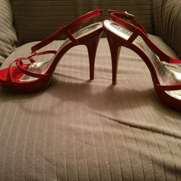 Red Sandal Heels - Picture 2 of 6