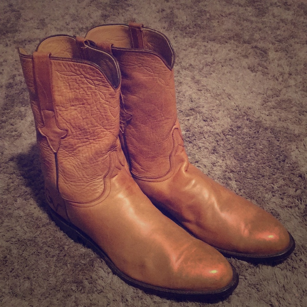 Men's tan leather Lucchesse boots!