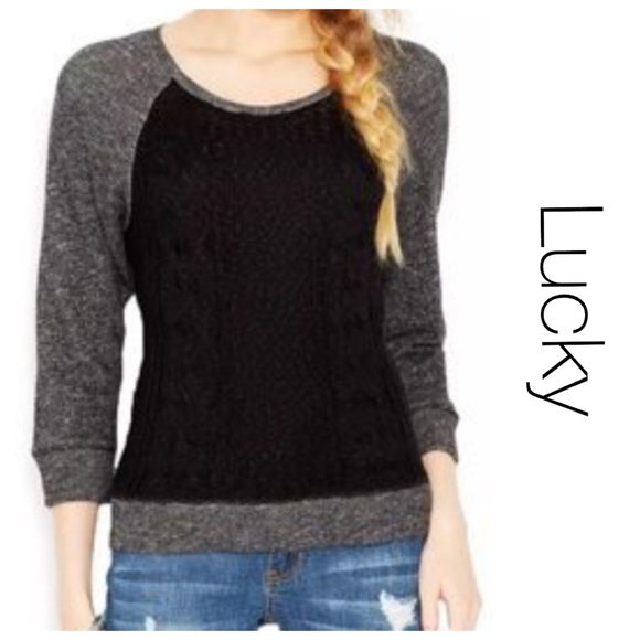 Lucky Brand Sweaters - Lucky Lotus Mixed Material Sweater XS