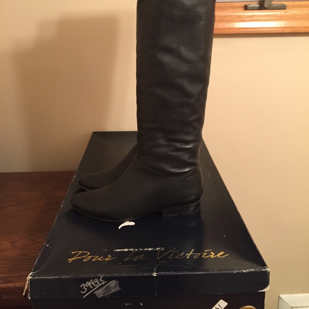 Pour la Victoire black Over The Knee Boots