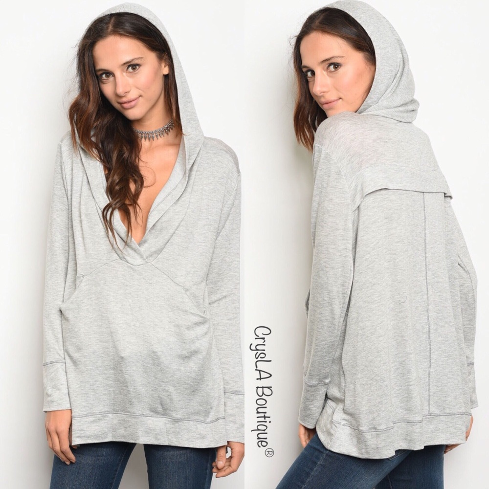 🎉FINAL SALE🎉✨Grey Hooded Top✨