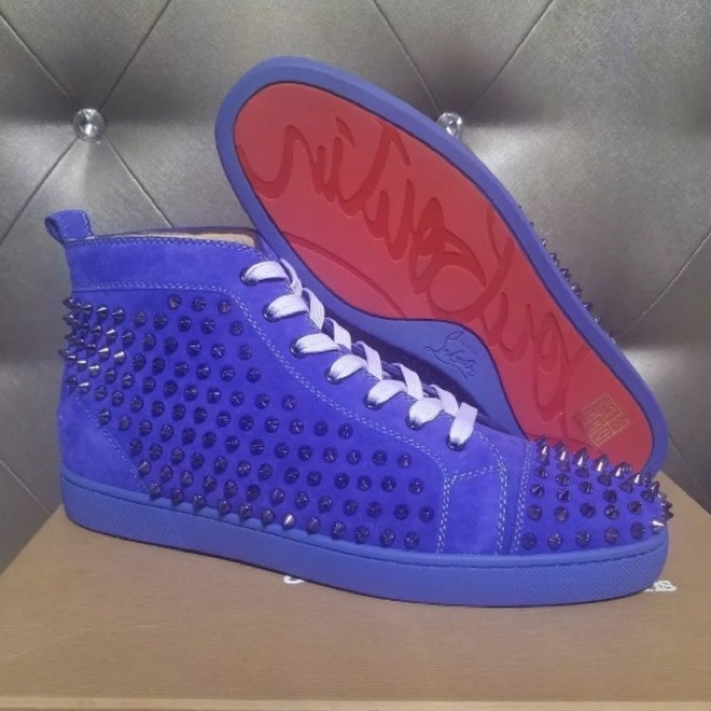 Men's Christian Louboutin Blue Suede