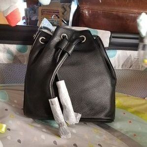 New BlackBcbgMaxazria Kaycie Drawstring Bucket Bag