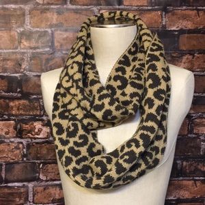 Animal Print Knit Infinity Scarf