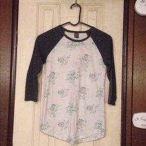 cute floral baseball tee