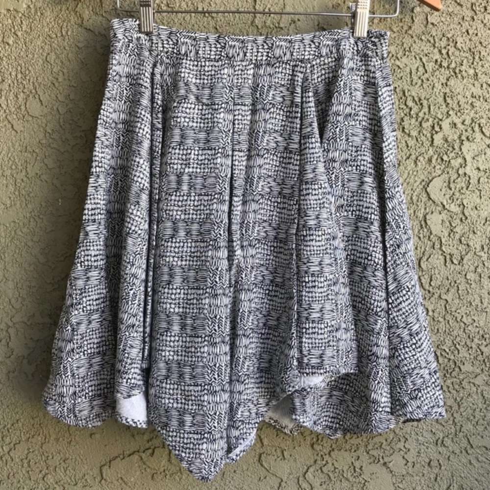 UO Ecote Sharkbite Hem High Waist Flare Skirt