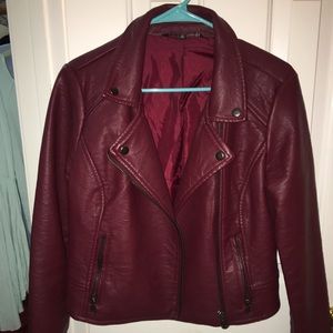 Leather maroon jacket