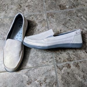 Silver Shimmer Crocs Loafers