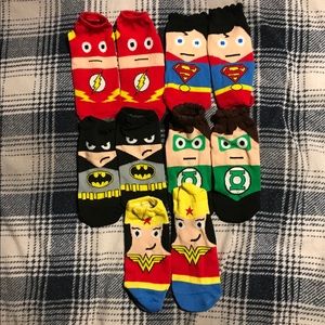 DC Comics Superheroes No Show Socks set of 5