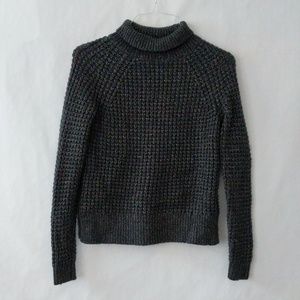 Loft Chunky Cable Knit Turtleneck Gray Sweater