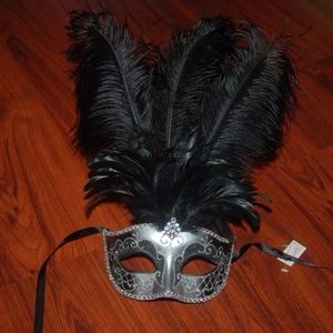 Tags Masquerade Mask Feathers Glitter Crystal