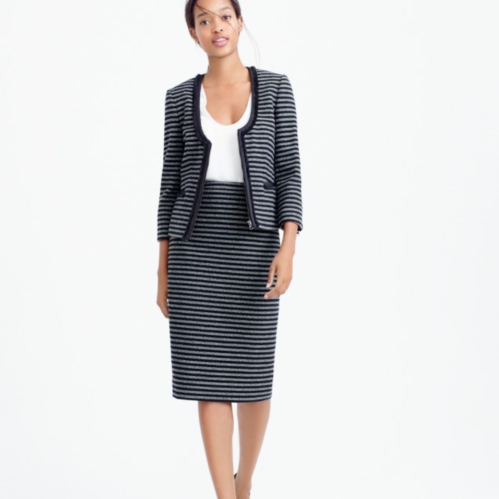 {2} J. Crew Striped Tweed Pencil Skirt