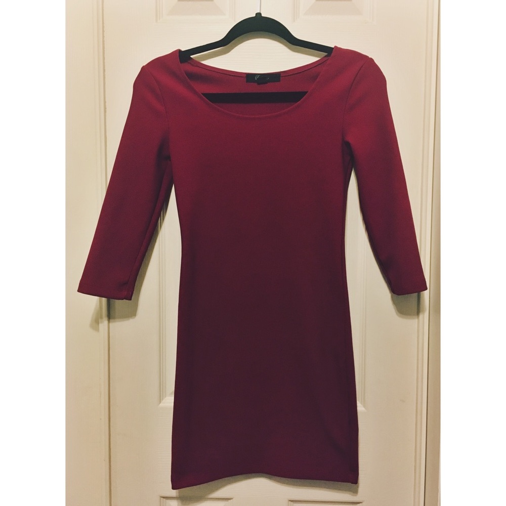 Forever 21 Ribbed Burgundy Bodycon