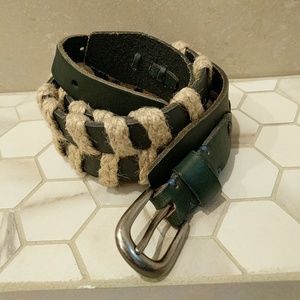 Green leather belt