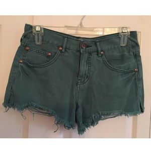 Free people real/green shorts