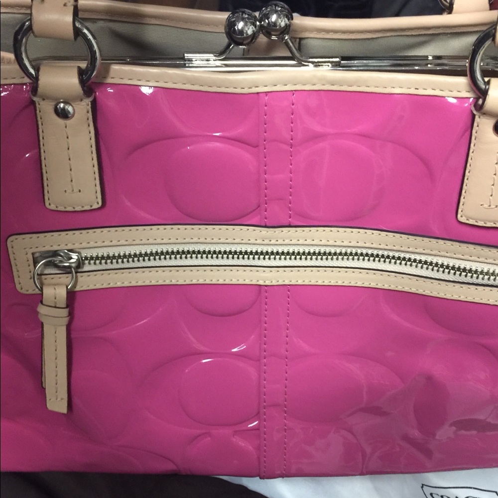 Pink authentic Coach Purse - Picture 6 of 8