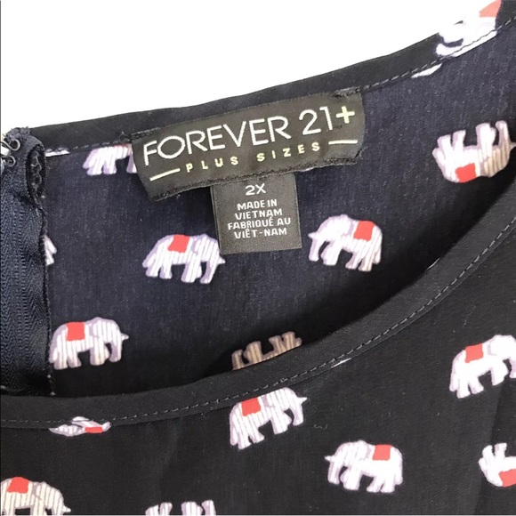 Forever 21 plus elephant novelty print dress 2X - Picture 4 of 5