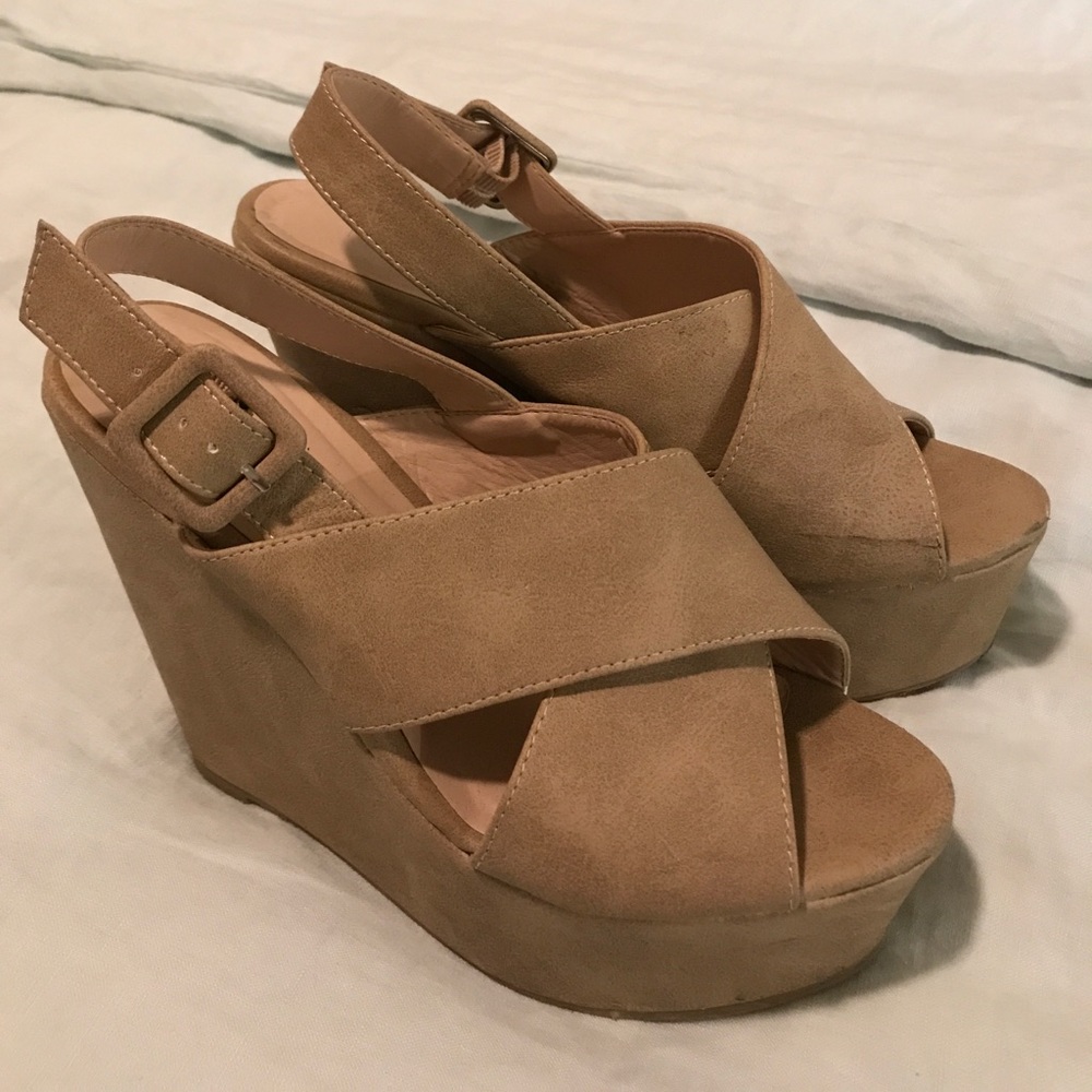Forever 21 platform nude wedges