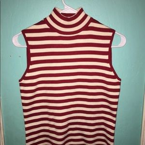 Striped sleeveless turtleneck by Liz Claiborne