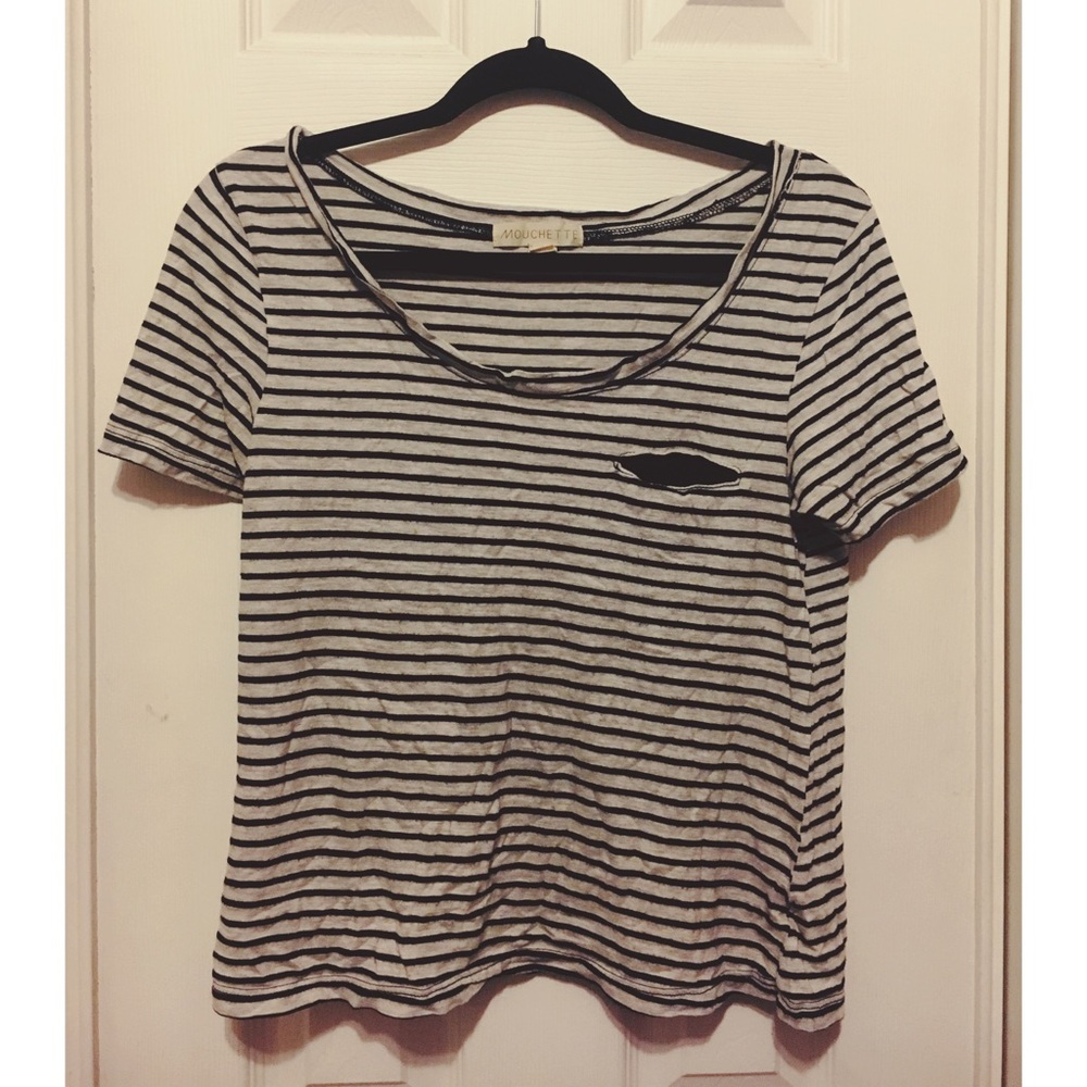 Mouchette Striped Boatneck Top