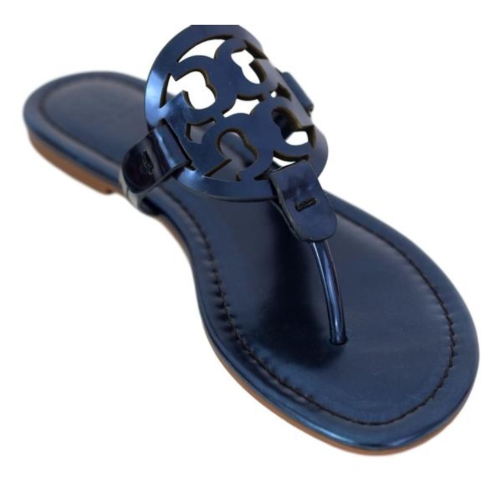 SOLD _ NWT Tory Burch Miller Sandal, Metallic Blue