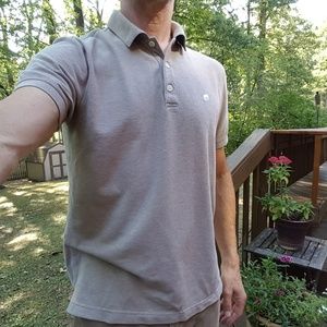 Mens Banana Republic tan polo.