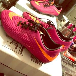 Pink soccer cleats
