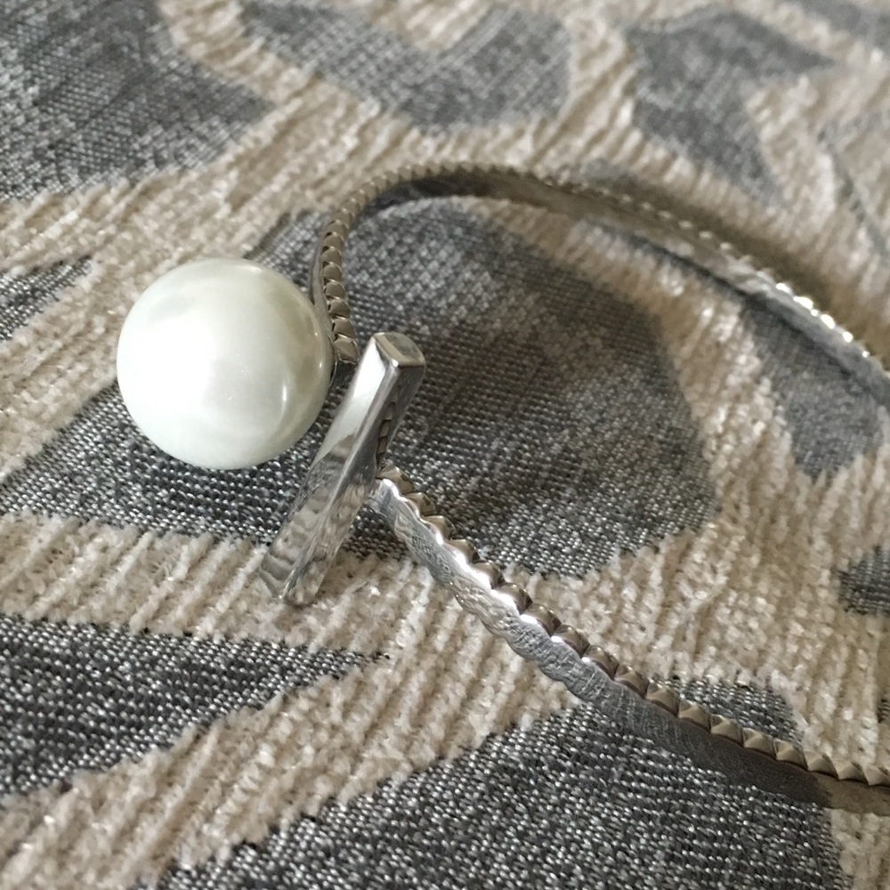Rebecca Minkoff Silver and Pearl Arm Cuff - Picture 3 of 6