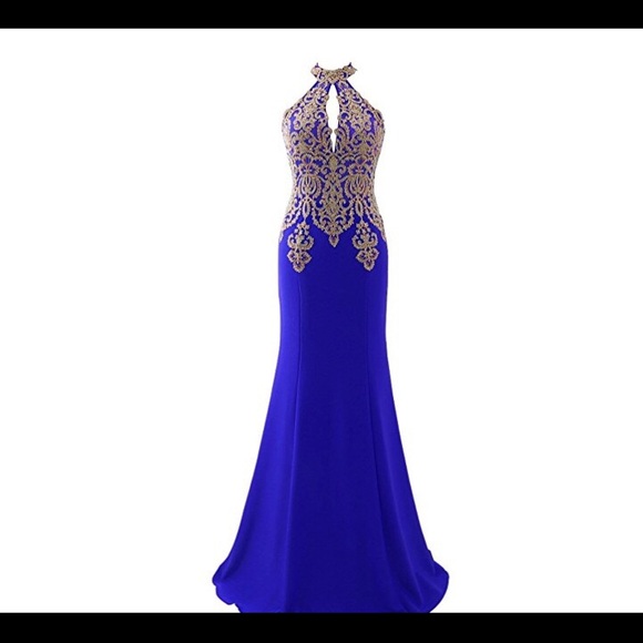 Dresses & Skirts - Royal blue long lace dress