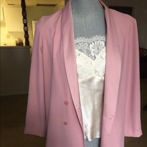 Topshop Longline Pink Blazer