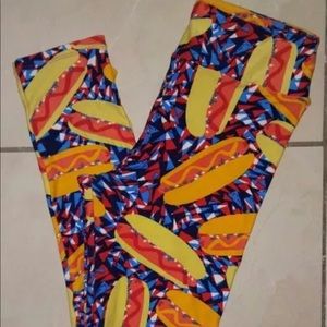 Lularoe OS unicorn hotdog leggings