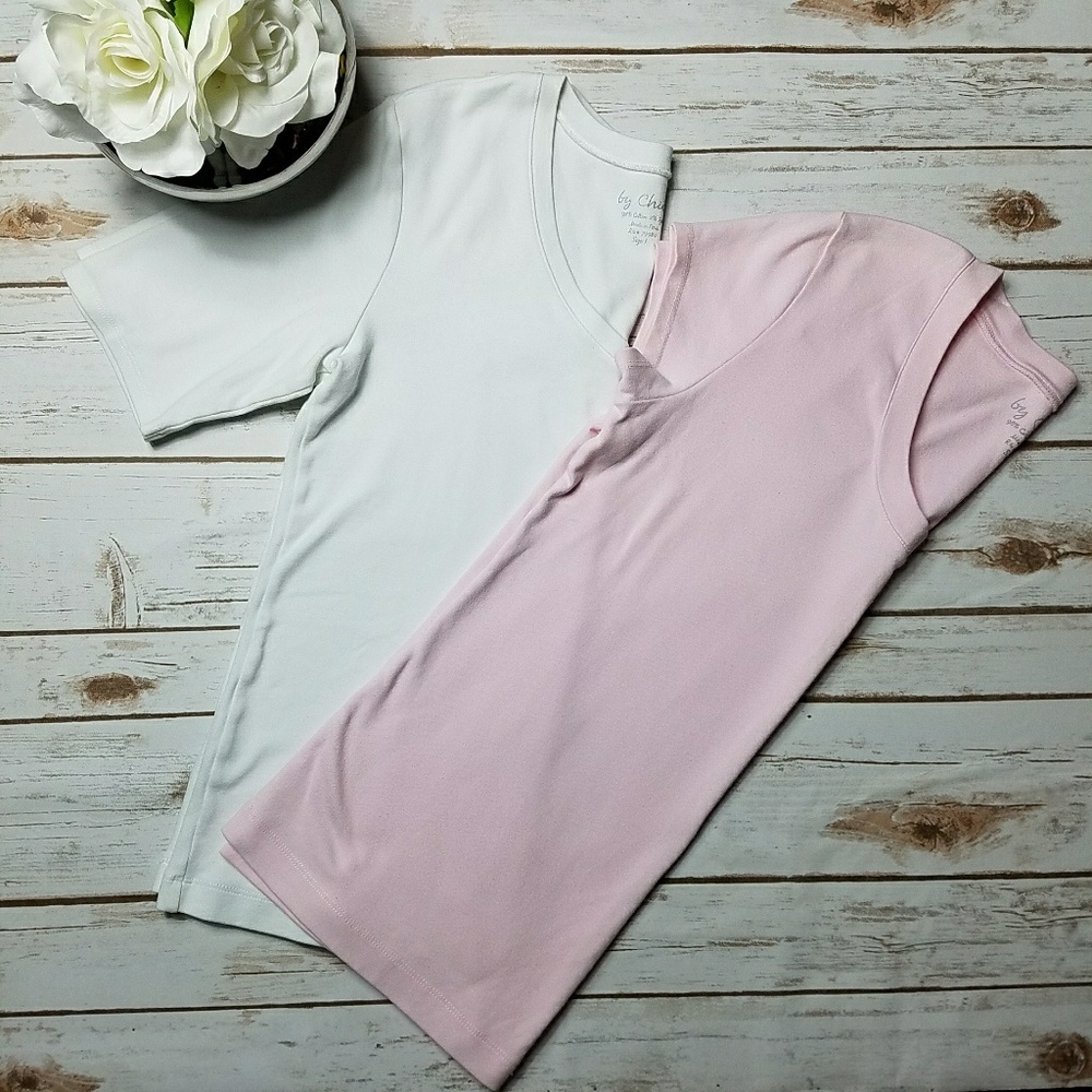 By Chico's Bundle 2 tops White & Light Pink Size 1