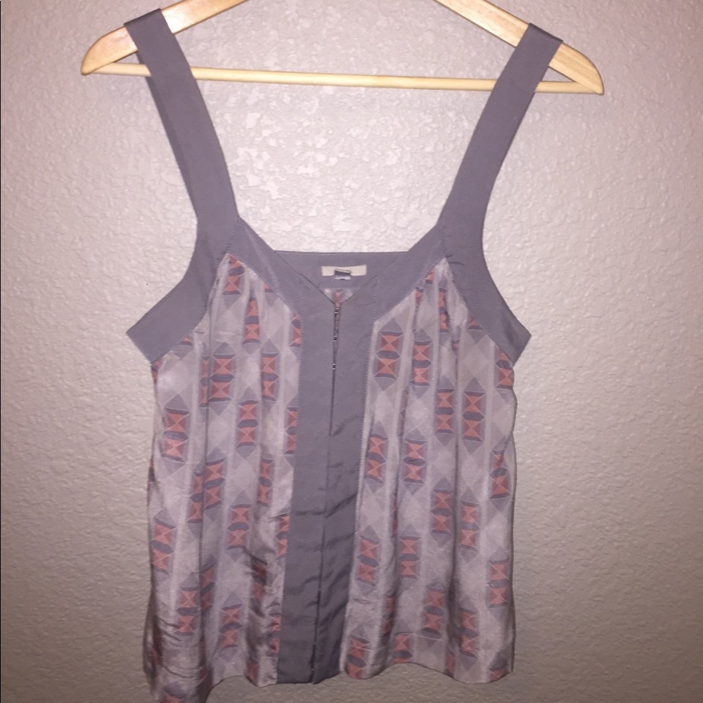Ecote Silk Clasp-front Tank Top