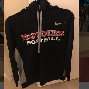 Rutgers Softball Sweatshirt and shorts