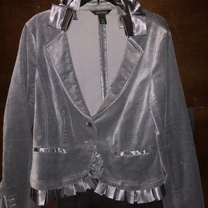 White House Black Market gray velvet Jacket