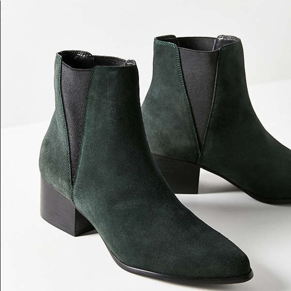 Urban Outfitters Green Suede Booties