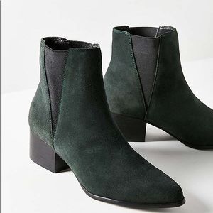 Urban Outfitters Green Suede Booties