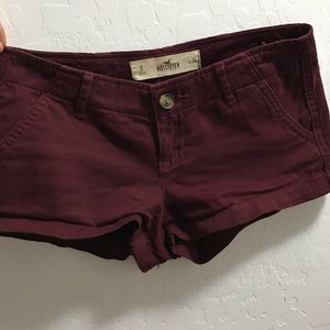 Hollister burgundy shorts